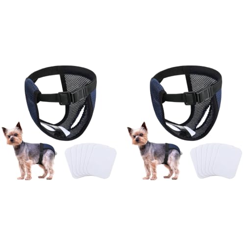 Qpets® Pet Use Breathable Reusable Female Dogs Diapers with 3 Absorbption Cotton Pad Comfort Doggy for Puppy M Recommended Waist 13.7-16.9 Inches 2PCS Qpets® Pet Use Breathable Reusable Female Dogs Diapers with 3 Absorbption Cotton Pad Comfort Doggy for Puppy M Recommended Waist 13.7-16.9 Inches 2PCS